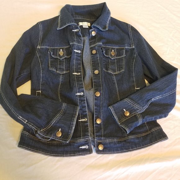 CChristopher & Banks Dark Wash Jean Denim Jacket - Picture 1 of 5